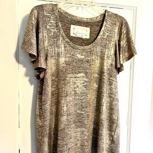 Shimmery flutter sleeve t shirt
